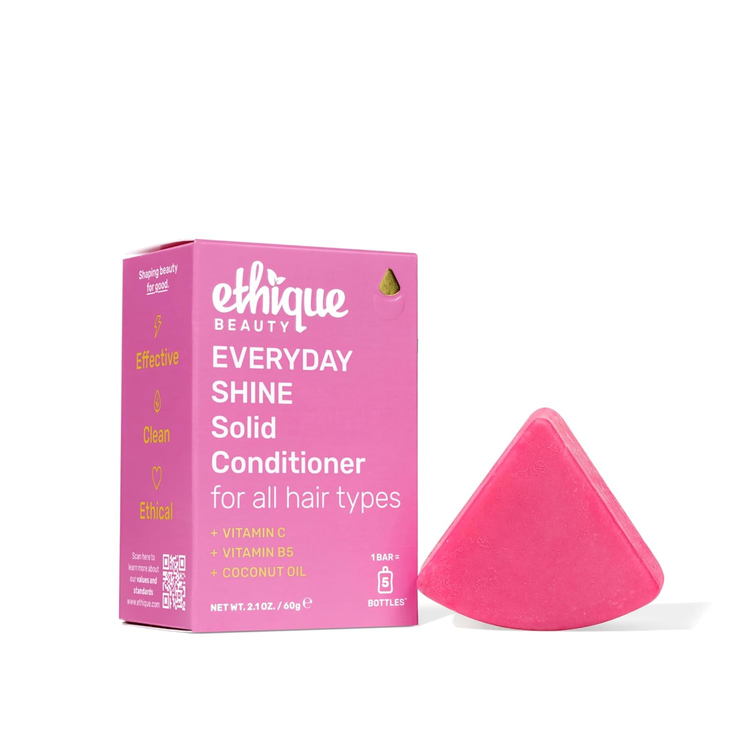 Ethique Everyday Conditioner Bar for soft, shiny hair with Vitamin C - Plastic-Free, Cruelty-Free, Vegan, 2.12 oz - Formerly The Guardian