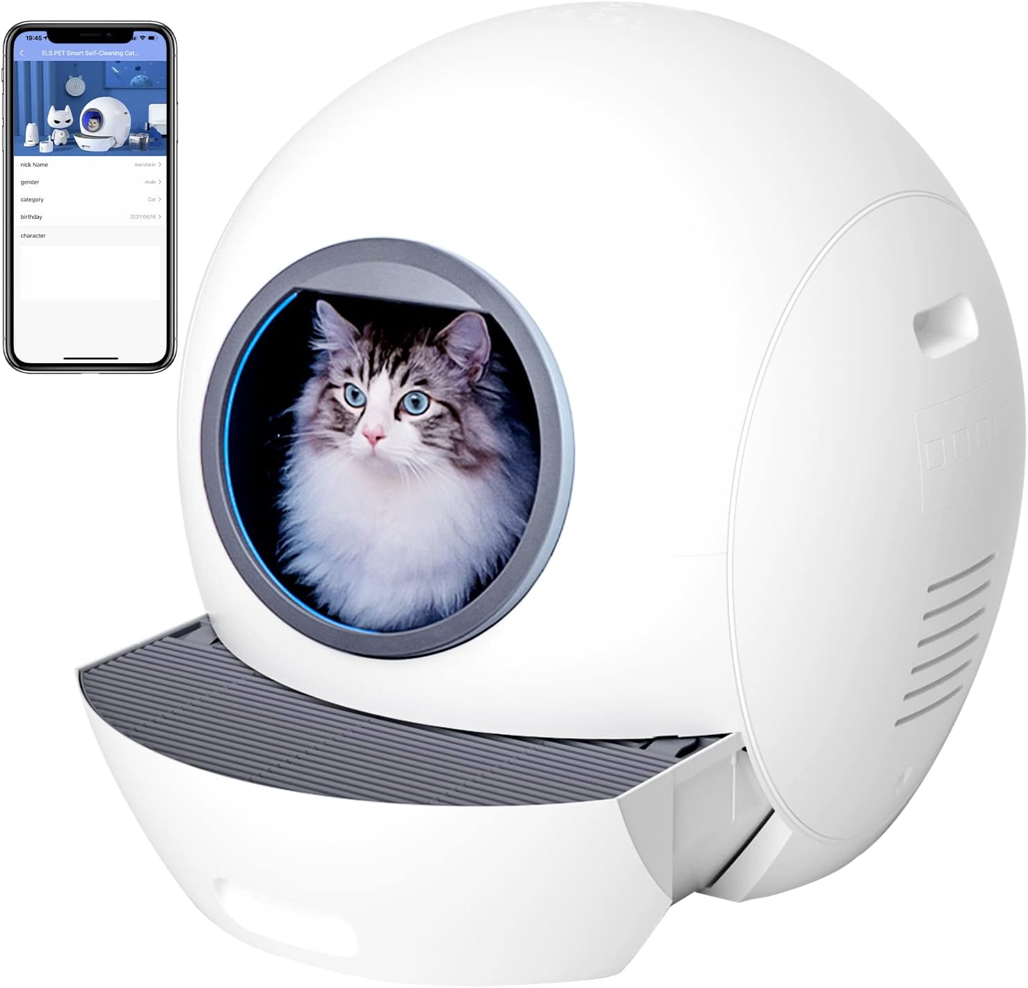 Self Cleaning Cat Litter Tray, ELS PET App Control Cat