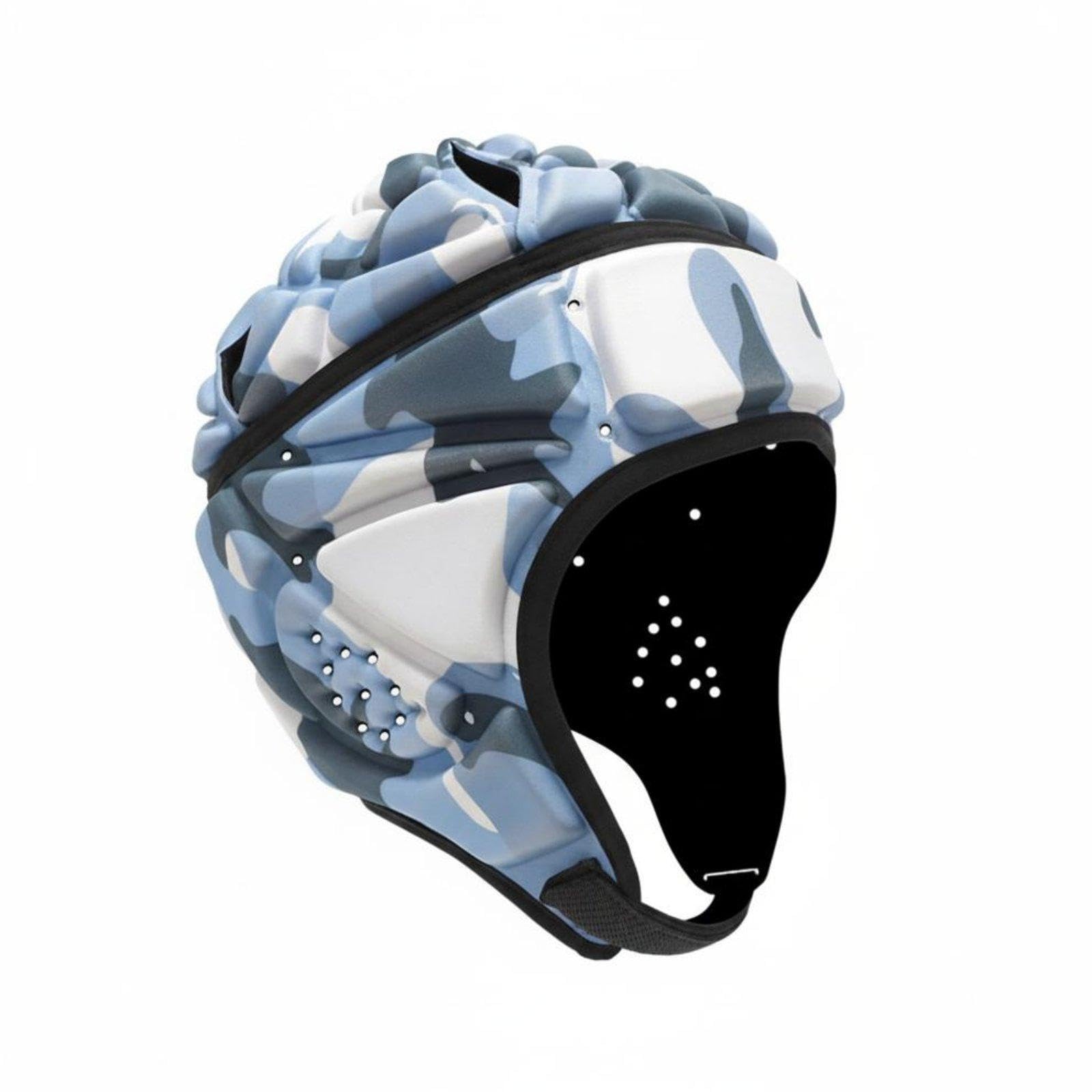 Pliable Outer Layer Football Helmet Soft Football Helmet Shock Absorbing Soccer Goalie Protector for Young Participants Light Camo Blue-image-24