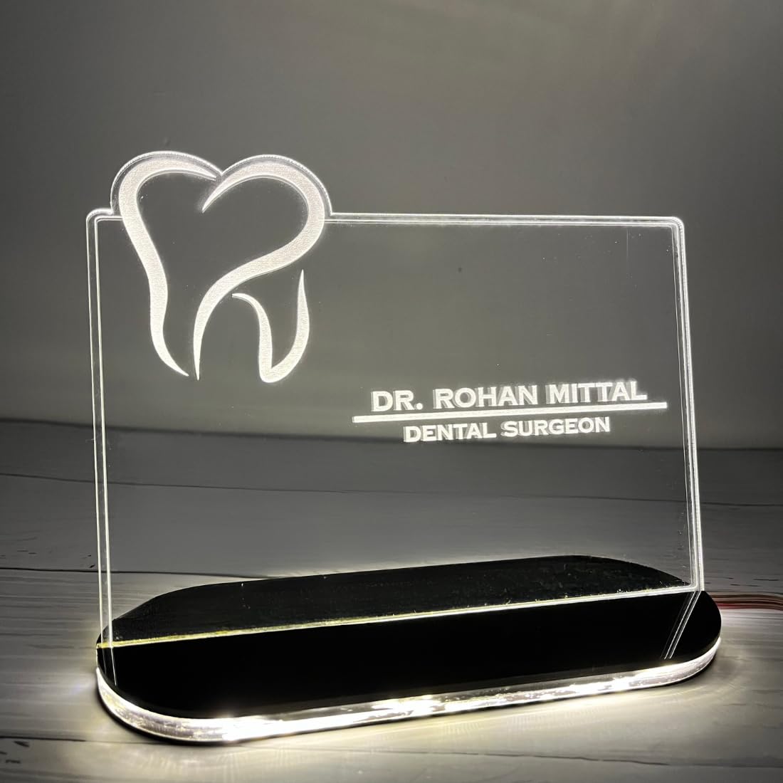 3D Illusion Lamp | Customized Gift for Doctor | 3D Illusion Lamp Gift For Couples | Warmwhite Acrylic Night lamp Perfect for Doctors, Office Desk, Advocate (Dentist)-image-21