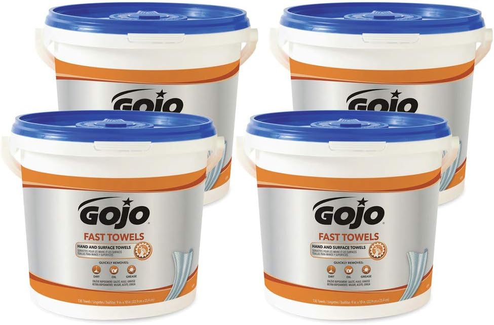 GOJO Industries 6298-04 Fast Towels 6.93 in. x 7.93 in. Hand Cleaning Towels (4/Carton)