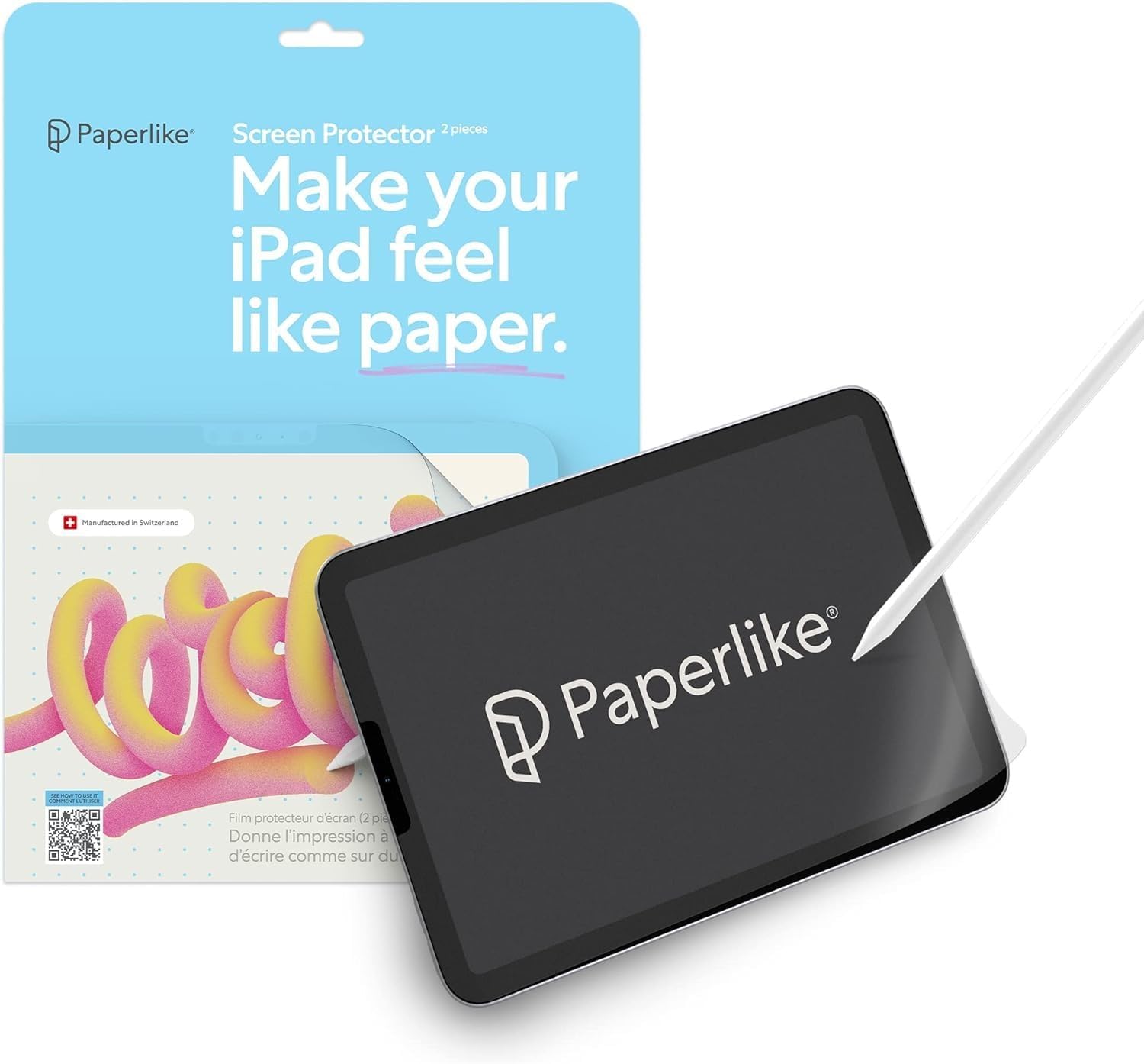 Paperlike 2.1 (2 Pieces) for iPad Mini 8.3" (2021) - Transparent Matte Screen Protector for Notetaking and Drawing like on Paper