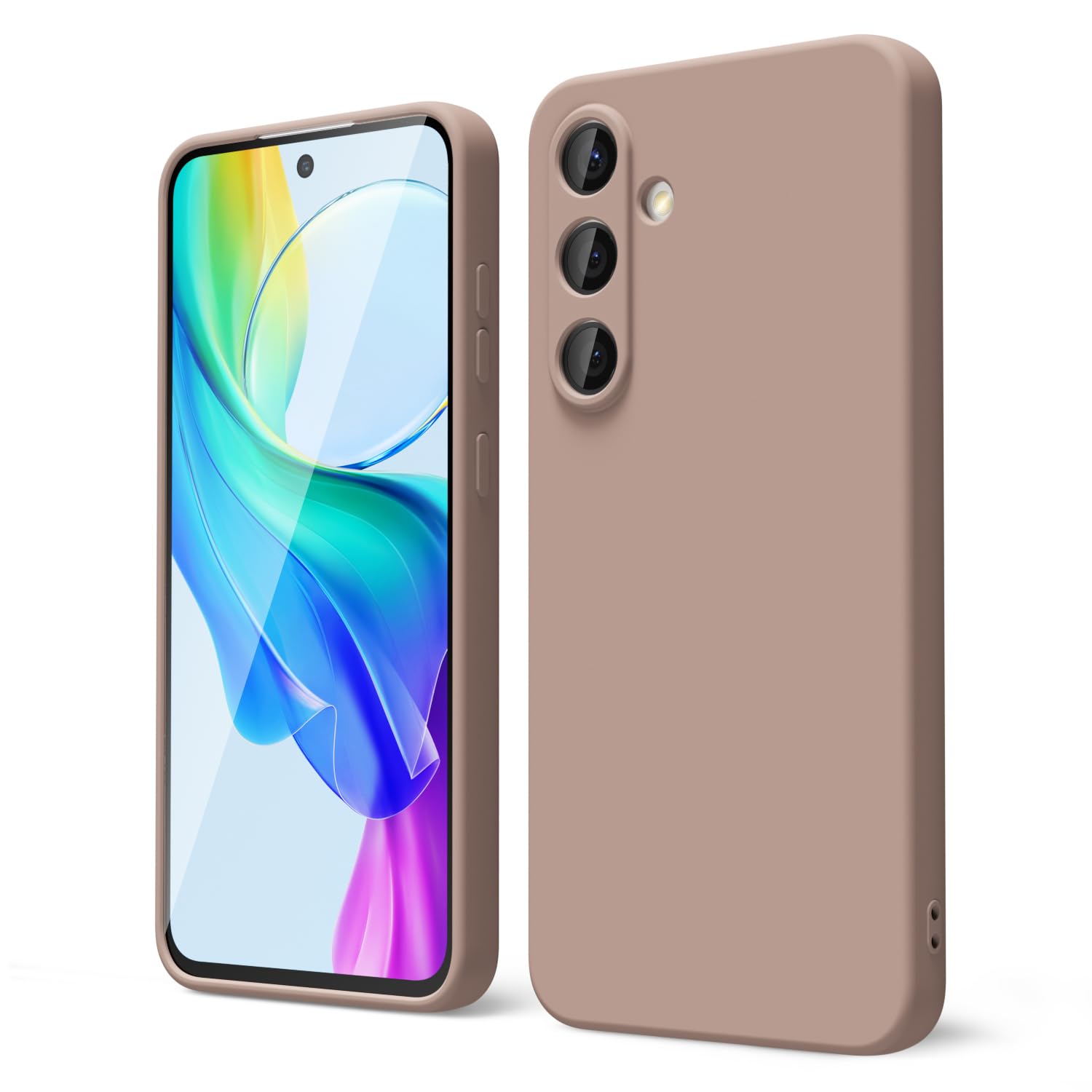 oakxco for Samsung Galaxy S25 Case Silicone, Thin Slim Grip Soft Rubber Gel Protective Phone Case for Women, Matte Plain Solid Color Aesthetic Cute