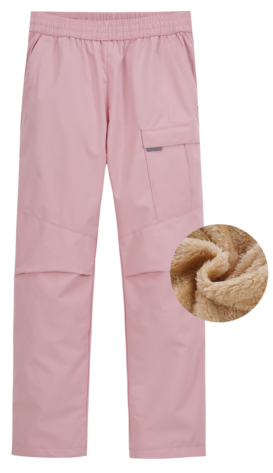 Happy Cherry - Pantalones de Montaña Invierno Niña Pantalones de Nieve con Forro Polar Infantil Pantalón de Nieve A Prueba de Viento Calentar Softshell para Senderismo Esquí al Aire Libre -104-170cm