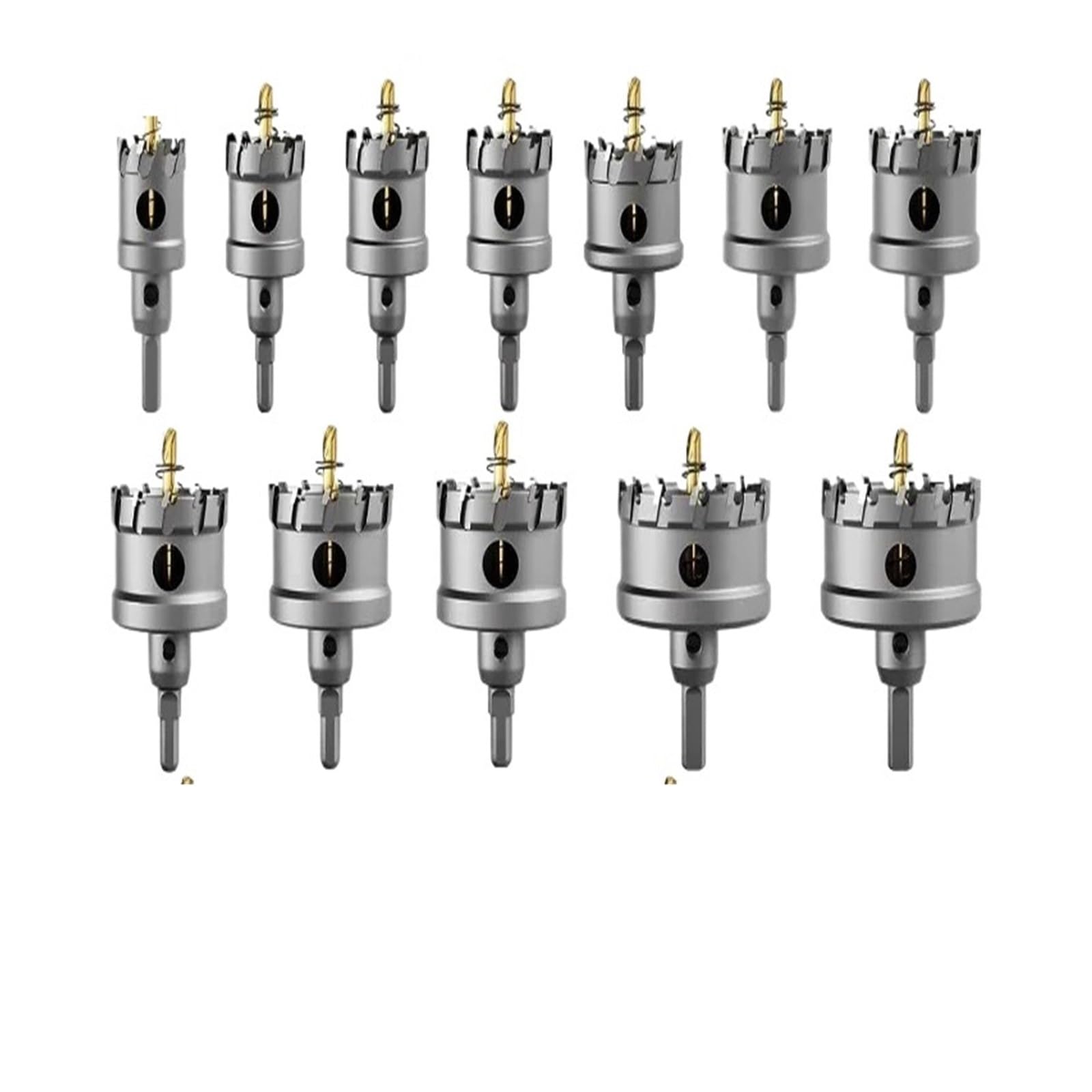Juego De 26 Sierras De Corona De Carburo, Con 2 Brocas Adicionales, Corta Eficazmente Metal, Hierro Y Acero Inoxidable.