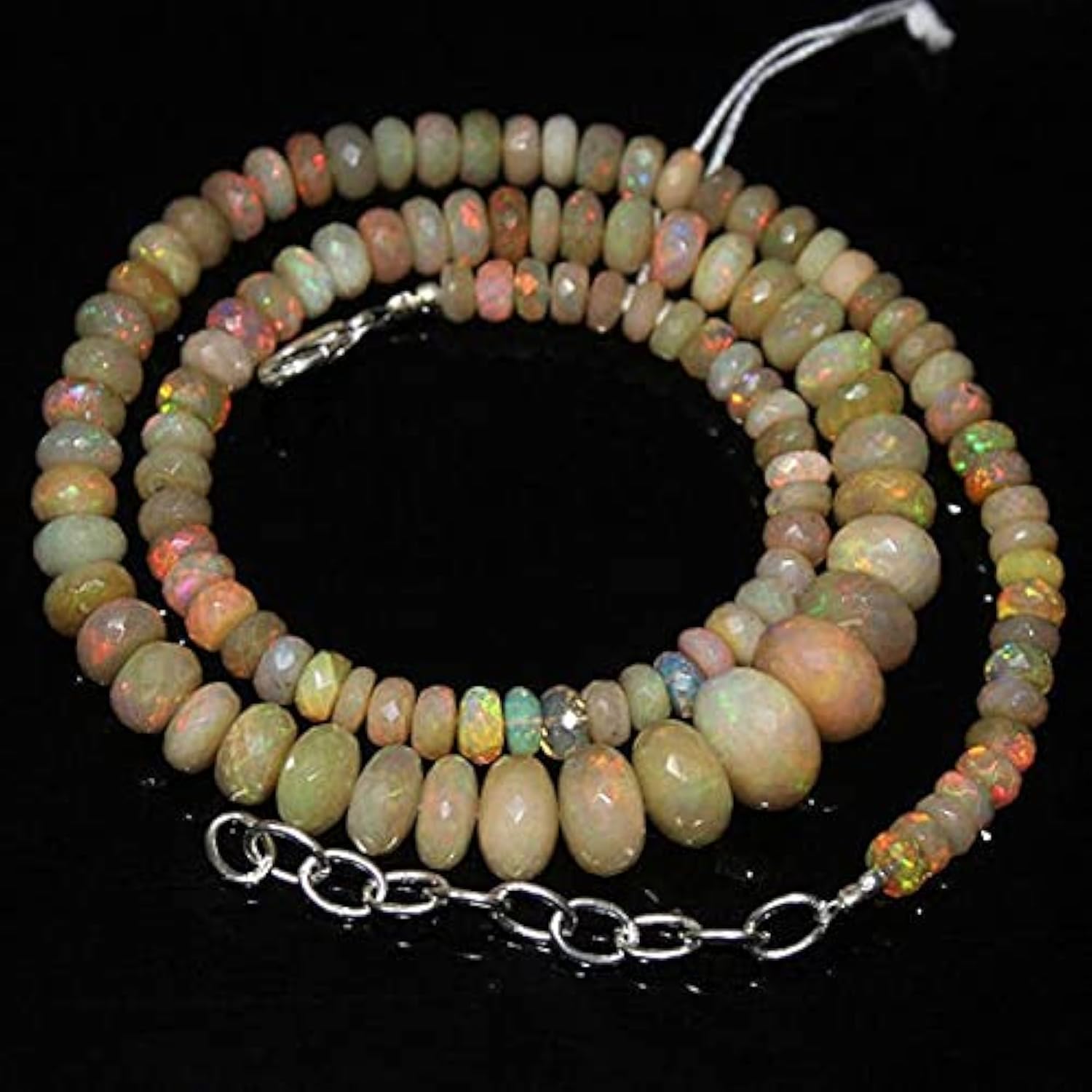 Perles de feu d'Éthiopie opal rondelles facettées micro gemmes 11" pour bijoux