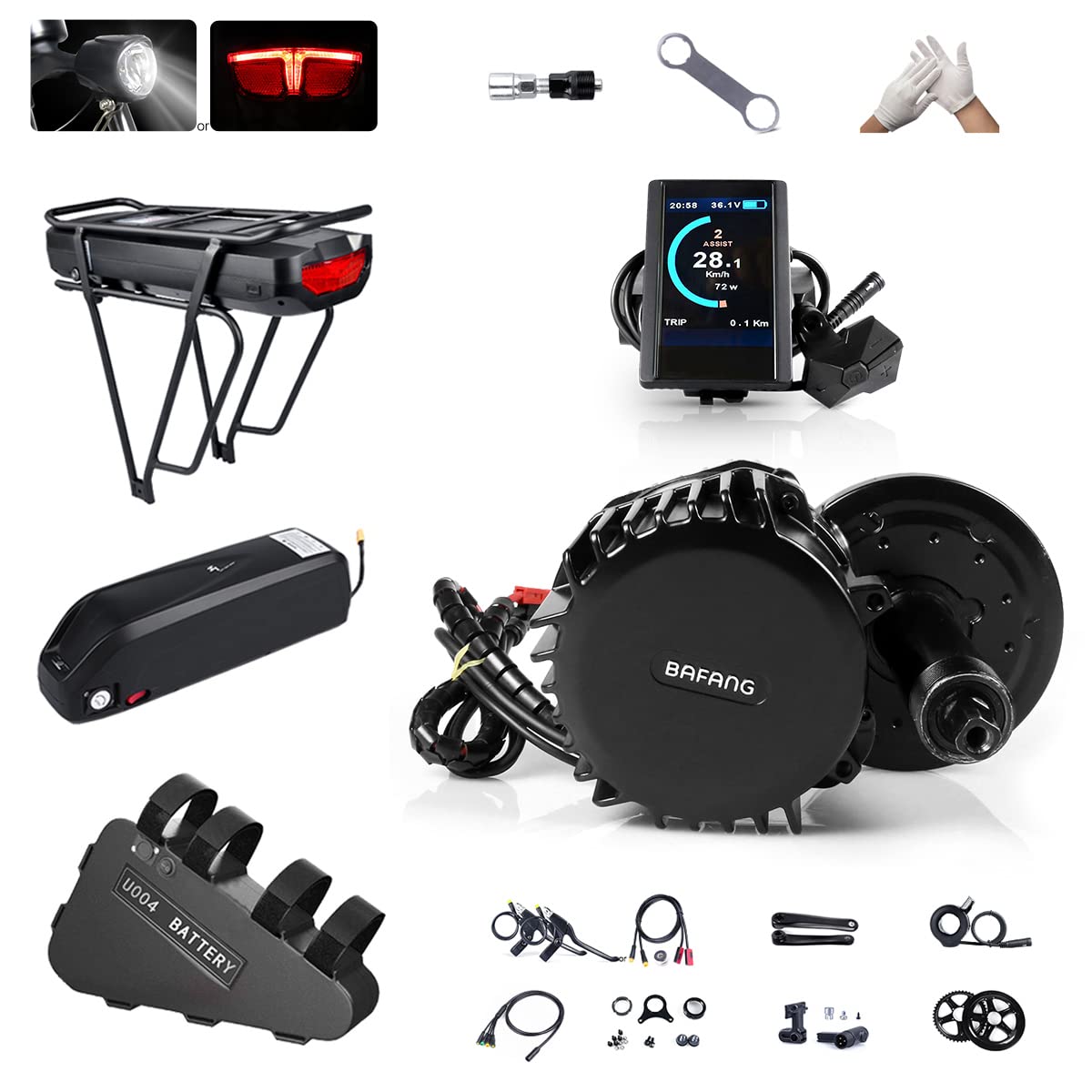 BAFANG BBS03 52V 1000W Mid Drive Motor Kit with 52V Lithium Ebike Battery BBS03 Electric Bike DIY Co
