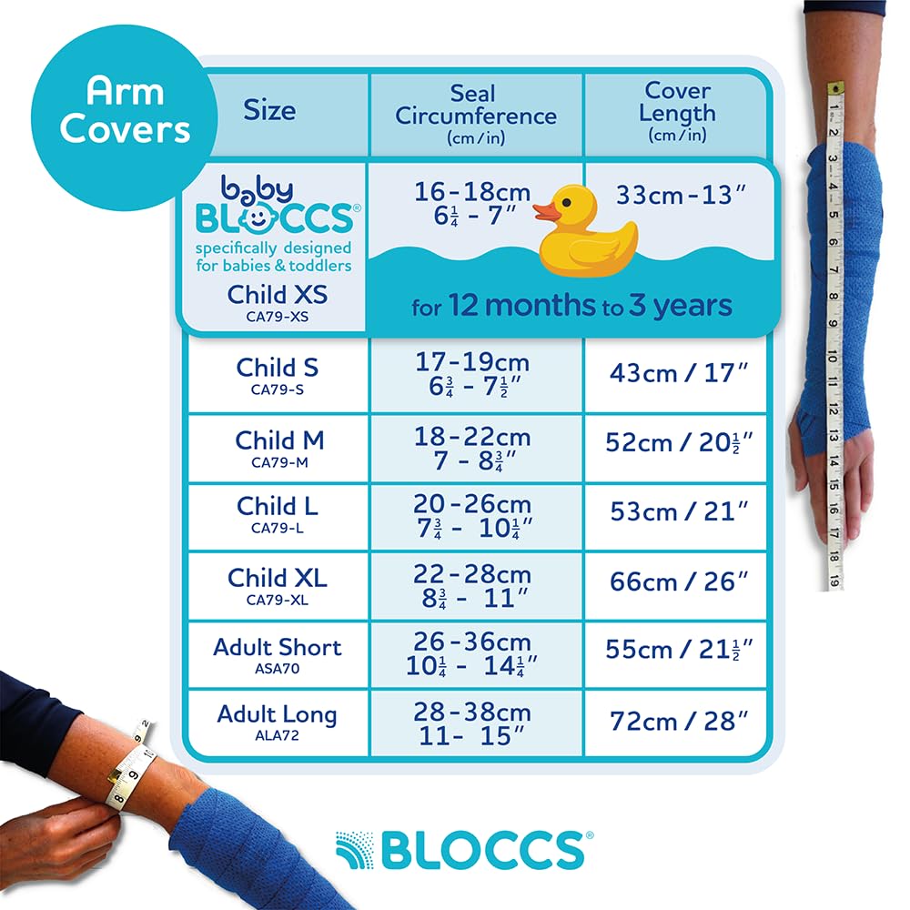 Bloccs 100% Wasserdichter Armprotektor für Gipsverbände – Baby (12-24 Monate) – Wiederverwendbarer Schutz für Dusche, Bad und Schwimmen – XS