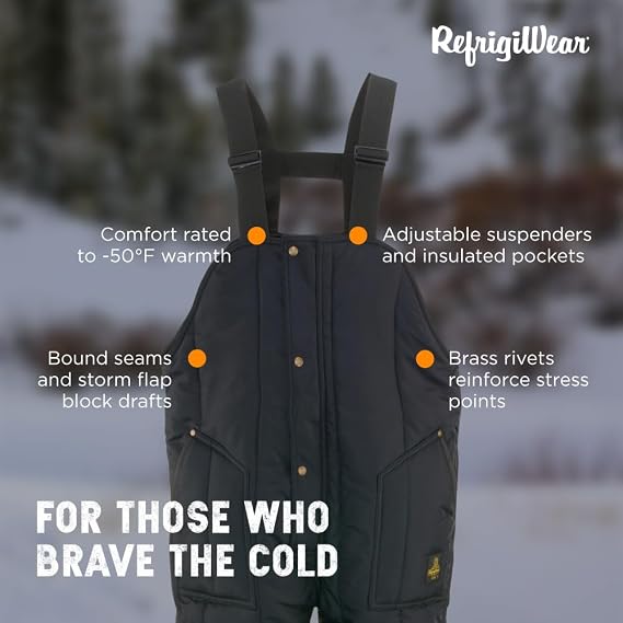 RefrigiWear Iron-Tuff High-Bib Overalls for Men, Rated to -50F