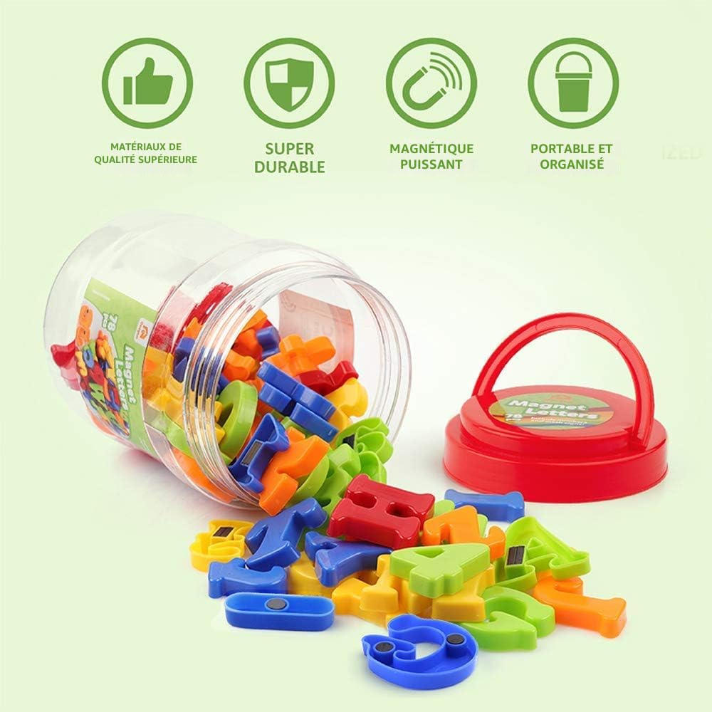 Coogam Lot De 26 Lettres Magnétiques De L'alphabet ABC Colorées En Forme D'animal En Majuscules - Jouets éducatifs Pour Enfants De 3, 4, 5 Ans