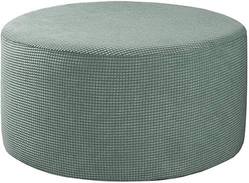 Taburete de almacenamiento plegable con cubierta otomana elástica (otomana pequeña), color verde