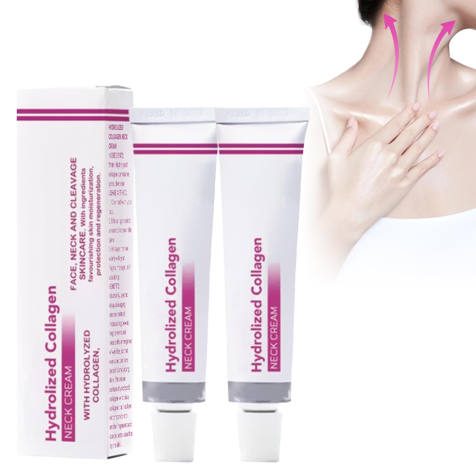 Dymeist2pcs Neck Cream, Neck Firming Cream, Tighten & Lift Neck Cream, Anti-Wrinkle Cream for Face, Neck, Cleavage Against Wrinkles, Anti-Aging Neck Cream,Moisturises the Skin, Enhance Elasticity(02)
