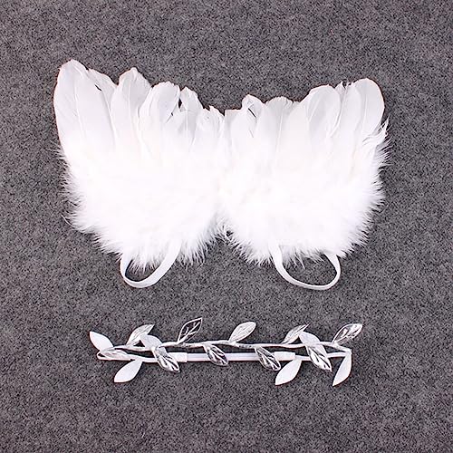 Infant Angel Wing Baby Angel Feather Wings Baby Photo Props Chic Leaf Headband Baby Newborn Photography Angel Wings4
