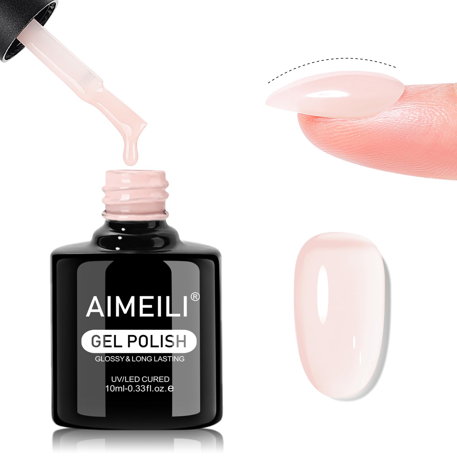 AIMEILI Gel Nail Polish Smalto Semipermanente Unghie Rosa 10ml - 004