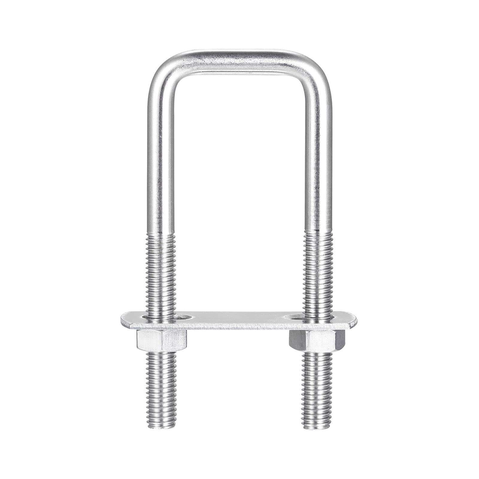 TA-VIGOR 3 sets M8 Square U-Bolts, 32mm Inner Width 100mm Length 304 Stainless Steel U-Bolts with Nut