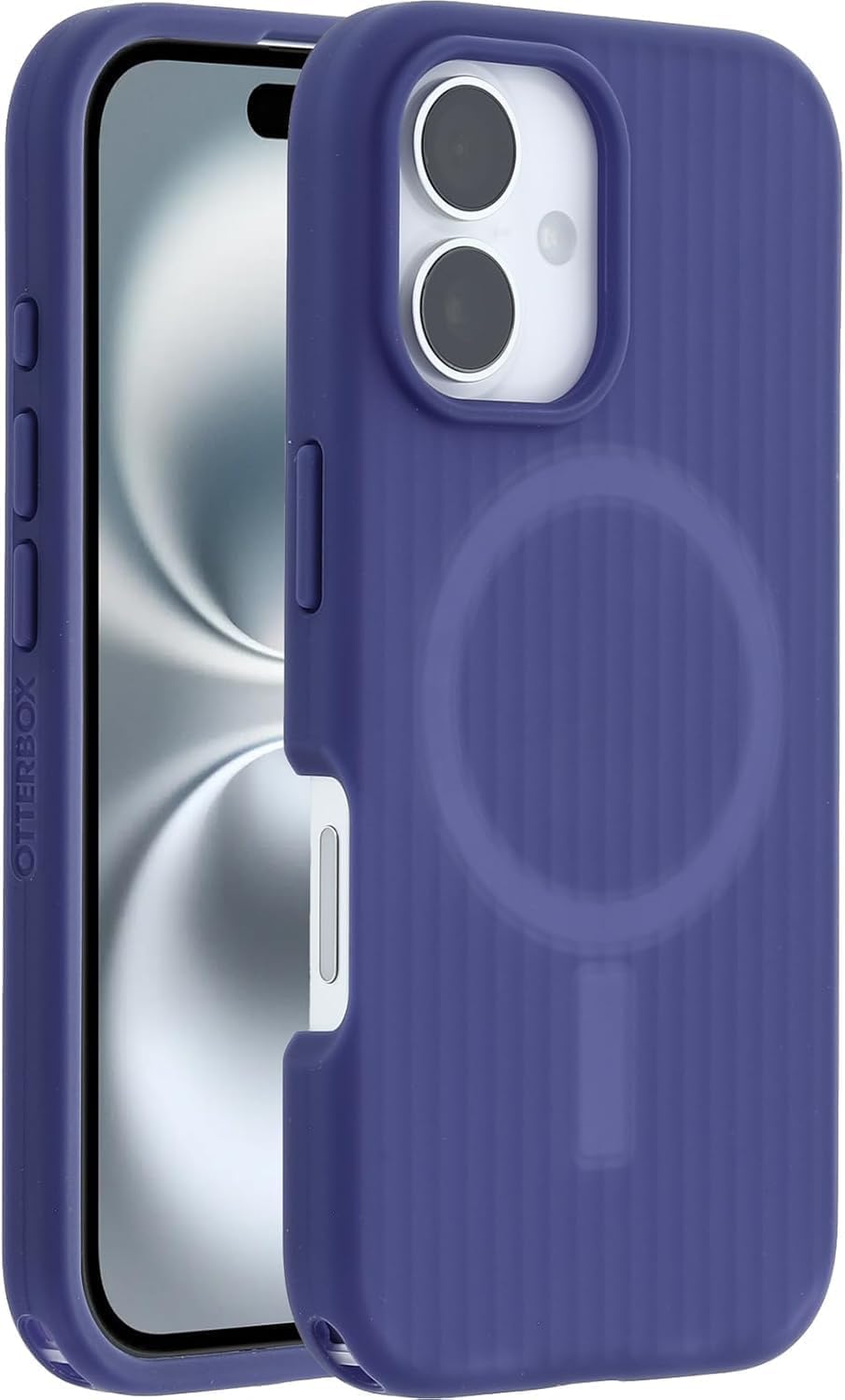OtterBox iPhone 16 Case – Symmetry Soft-Touch Series with MagSafe, Ultra-Slim, Enhanced Grip, Lanyard-Compatible, Raised Camera & Screen Edges – Non-Retail Packaging – Denver Dusk (Purple)