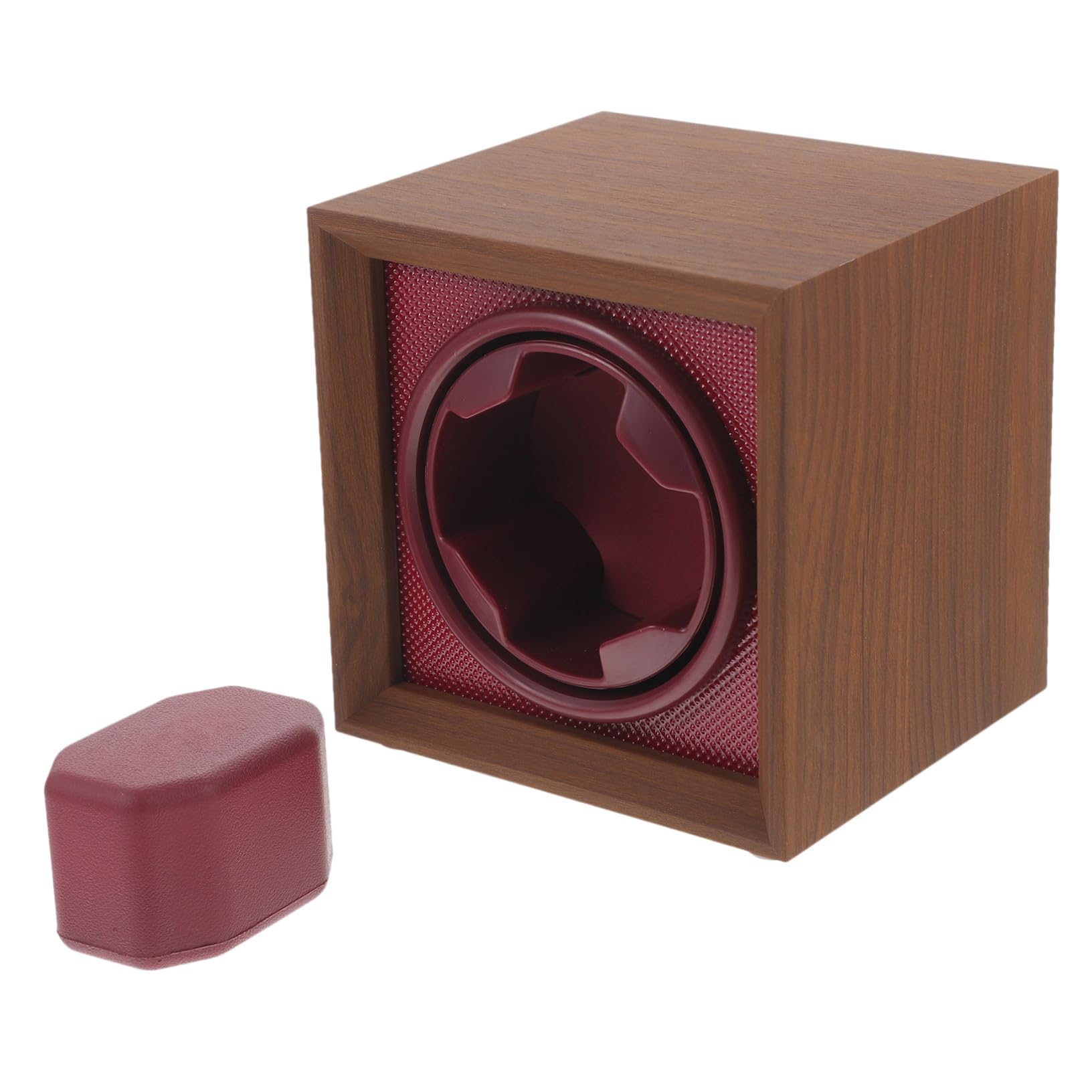 Caja para relojes automáticos con 3 niveles ajustables y estuche giratorio de madera 8
