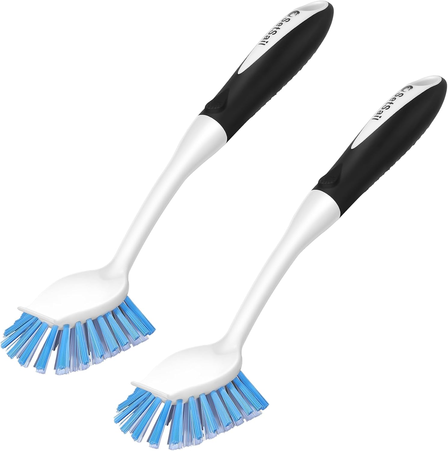 SetSail Dish Brush with Handle 2-Pack Built-in Scraper
