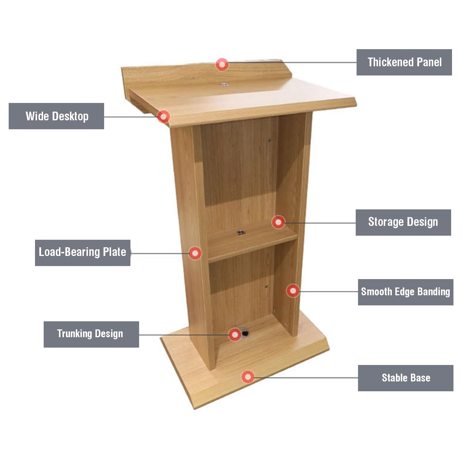 Support De Podium Support De Podium sur Pied avec Support De Rangement Support De Podium en Bois for Chaire Adapté Aux Restaurants, Églises, Discours, Mariages, Bureaux Scolaires