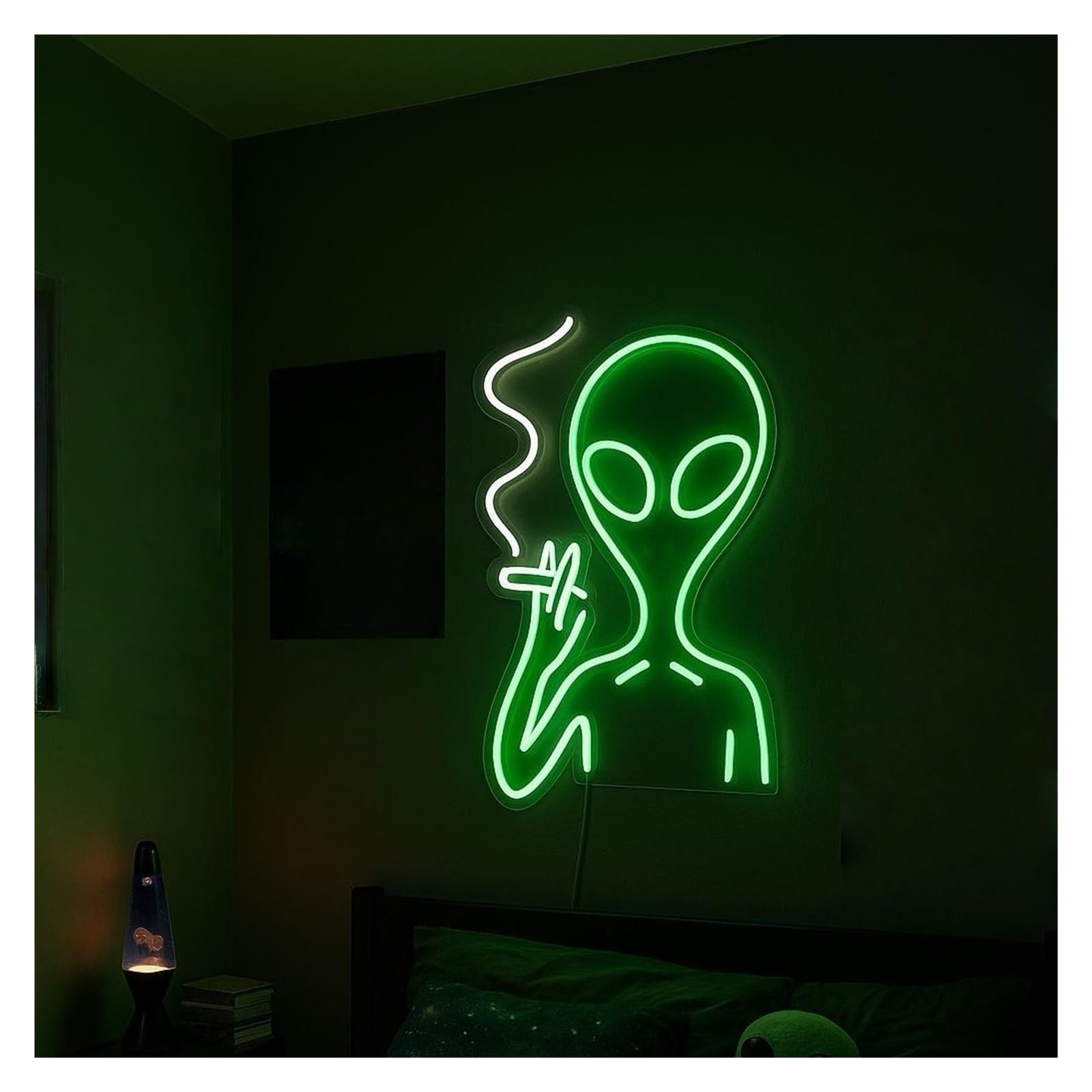 RONGCH Hanging Art Signs Alien Neon Sign, Suitable for Kids Room, Wall Art Decor with Dimmable 51cm(D)