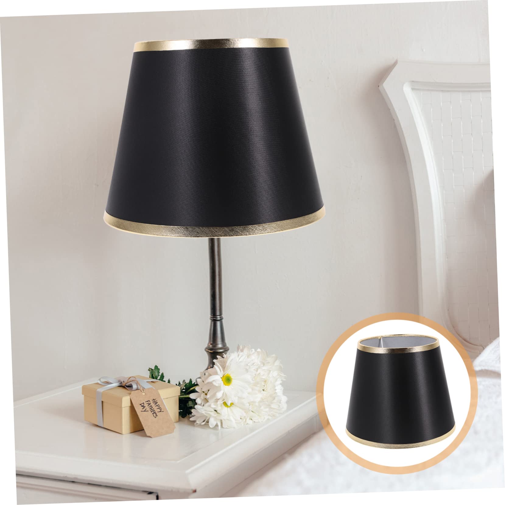 DOITOOL Paralume Nero per Lampada da Tavolo Attacco E27, Facile da Installare, Design Semplice e Moderno per Studio e Soggiorno