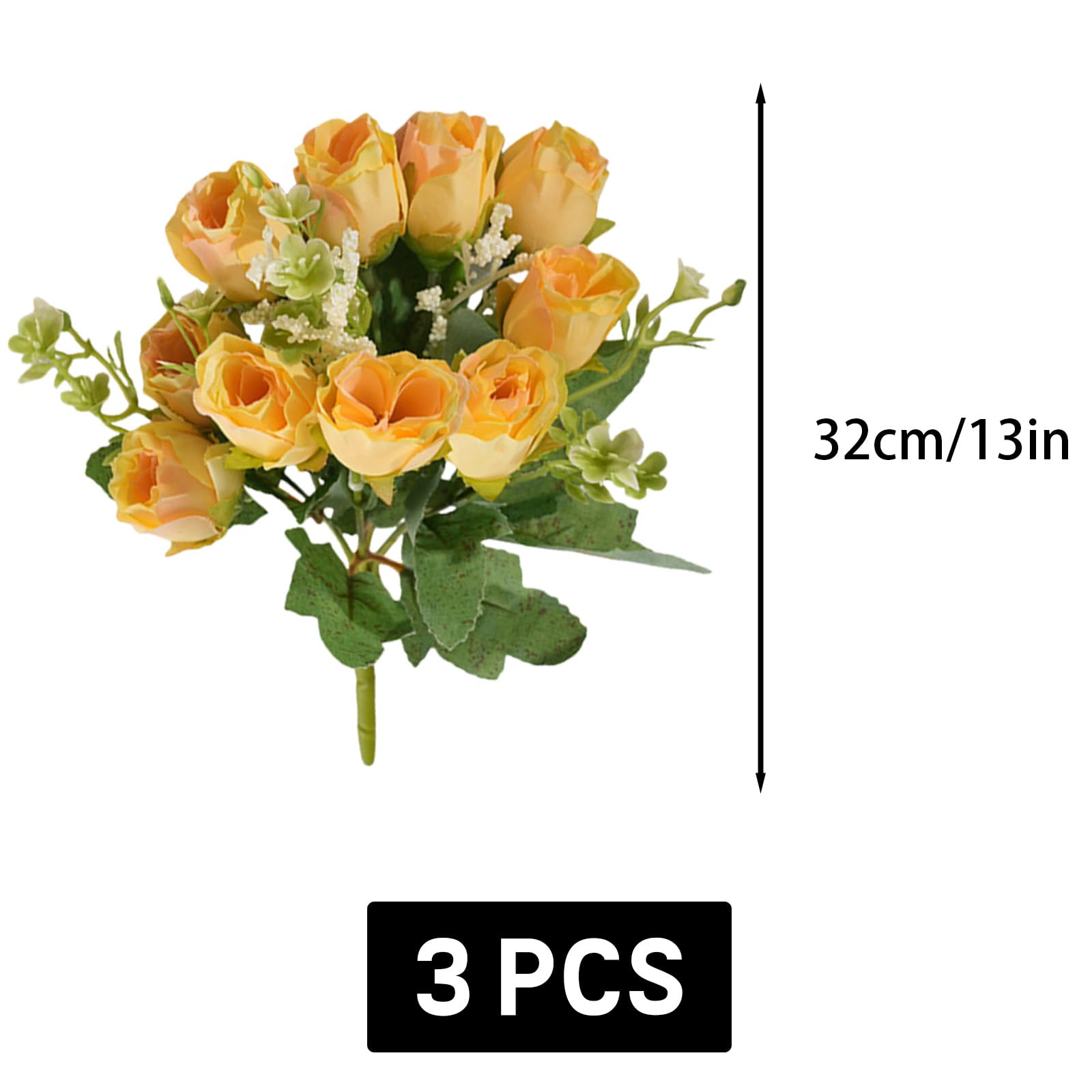 astylishome Faux Flowers that Look Real for a Tall Vase Yellow Long Artificial Blooming Flower Fake Flowers for Wedding Home Hotel Office Decoration 4302 - Image 3
