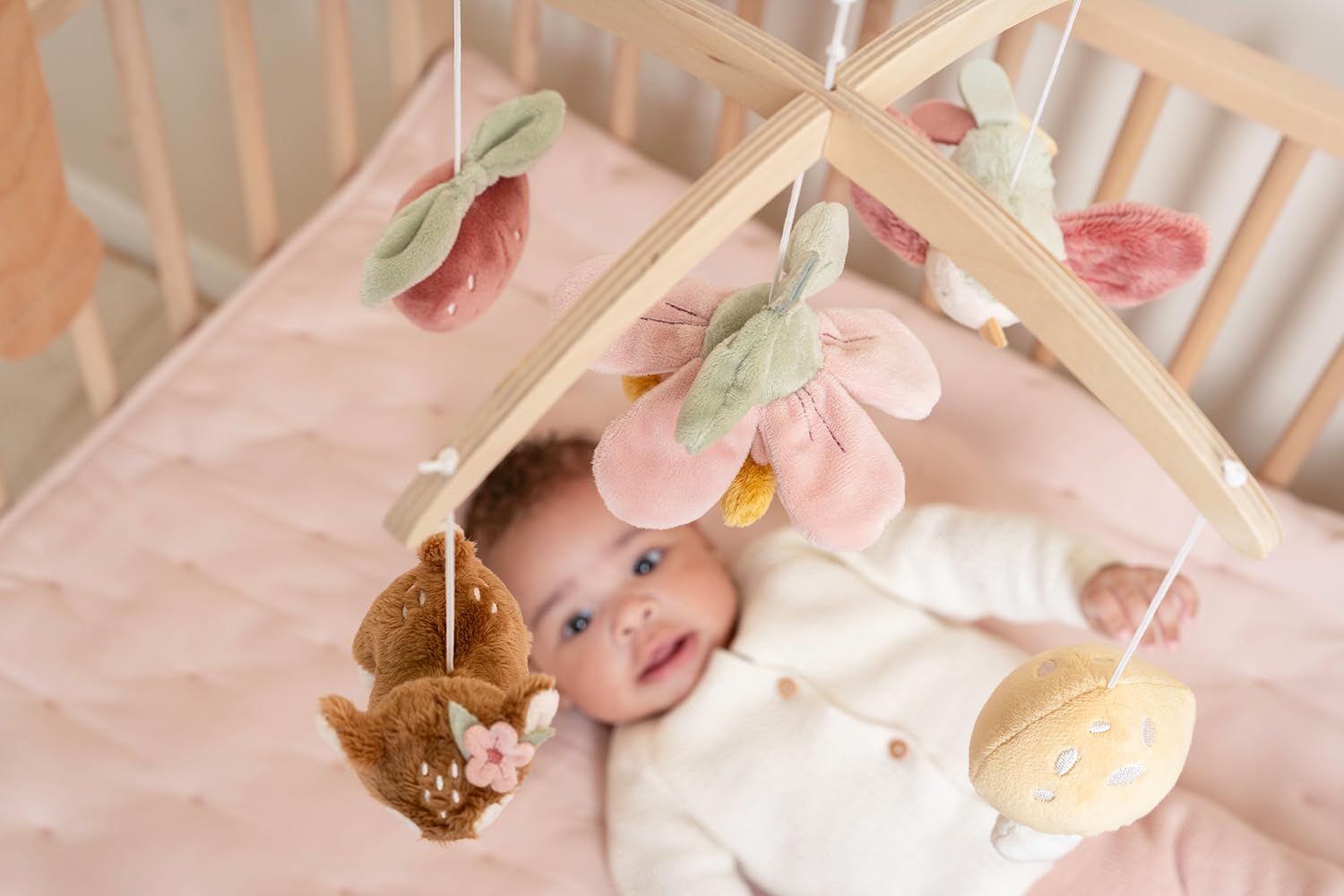 Little Dutch Mobile Musik Spieluhr mit Holz Halterung für Babybett - Fairy Garden