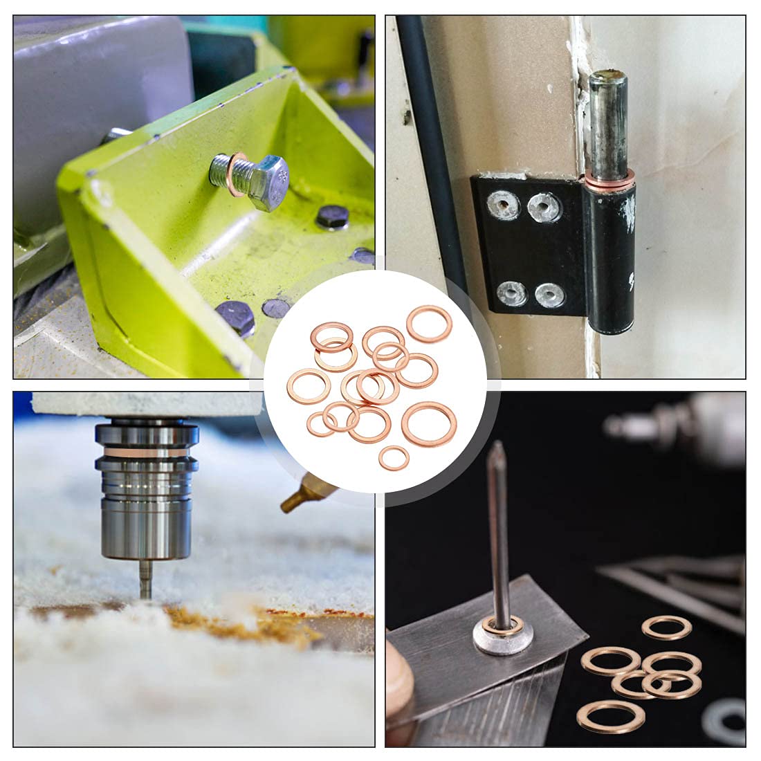 Rondelle Di Rame 200 Pz | 10 Misure Diverse | Per Motori, Auto, Impianti Idraulici - Foto 5