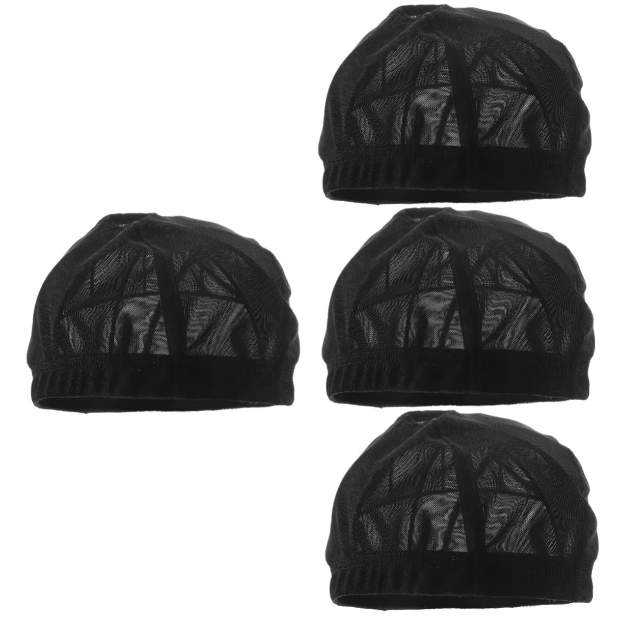 NULYLU 4sets Elastic Wig Caps Stretchy Mesh Caps for Women Wig Hairband Hair Accessories 3pcs*4