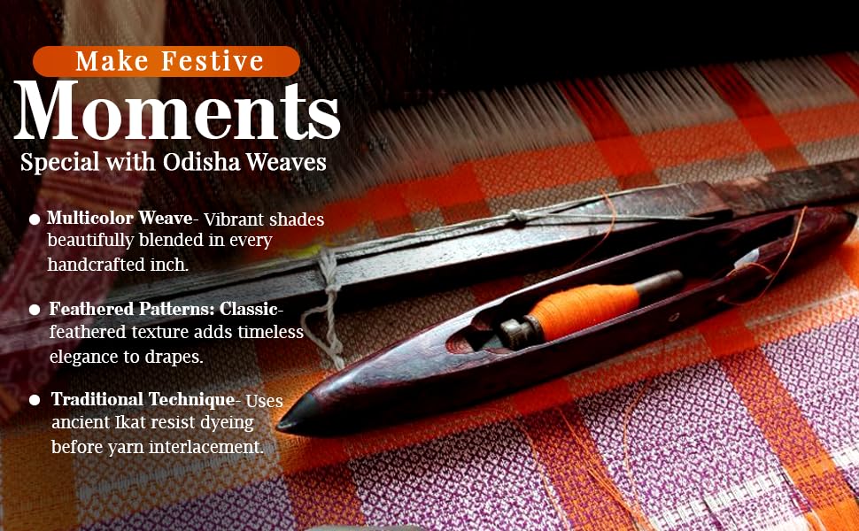 Image of Premium Sambalpuri Ikat Weave Pure Handloom Cotton Shirt Fabric - Authentic Odisha Traditional Tie-Dye Craft, Soft & Breathable Natural Cotton Material for Custom Tailoring, Casual & Formal Wear