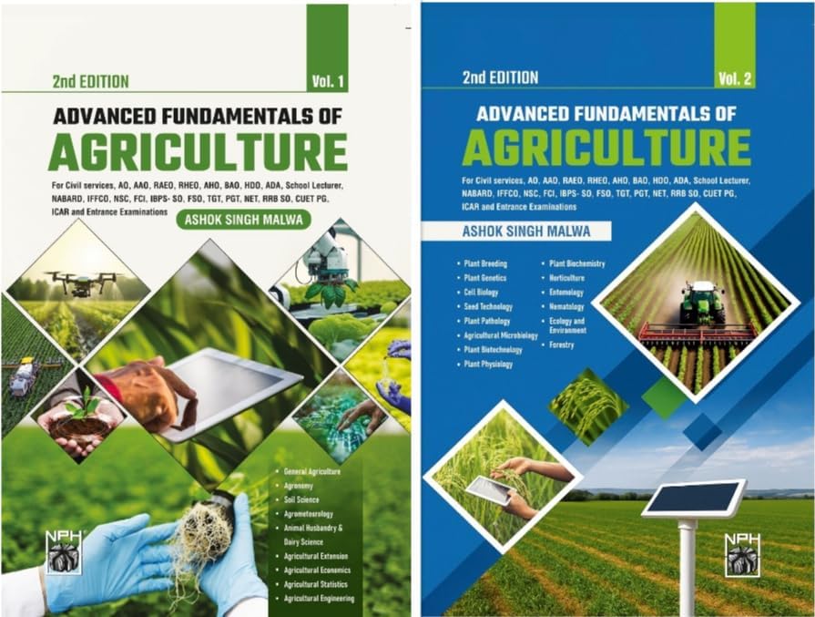 Image of Advanced Fundamentals of Agriculture - Ashok Singh Malwa - Vol 1 and 2 - Combo Set of 2 Books - 2nd Edition - For 2026 Exams