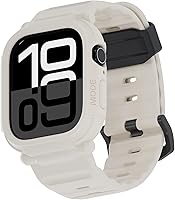 Vista 18 de elkson Funda con banda para Apple Watch Ultra de 49mm 3/2/1 con protector de pantalla de vidrio templado, Serie Quattro Pro resistente para correa