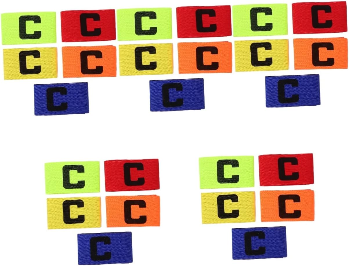 VANZACK 25pcs Elastic Captain Armbands Comfortable Breathable Non- Arm Bands for Soccer Basketball and Team Sports Bright Colors for Adults Boys and Girls Football Supply