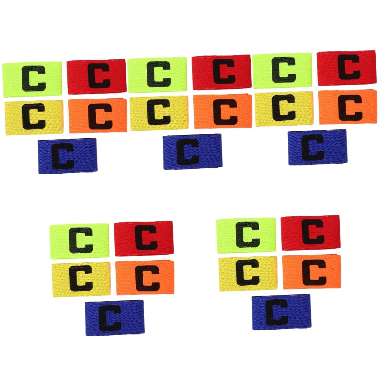 VANZACK 5sets Convenient Captain Arm Bands Football Arm Sleeve Elastic Comfortable for Basketball Soccer 5pcs*5