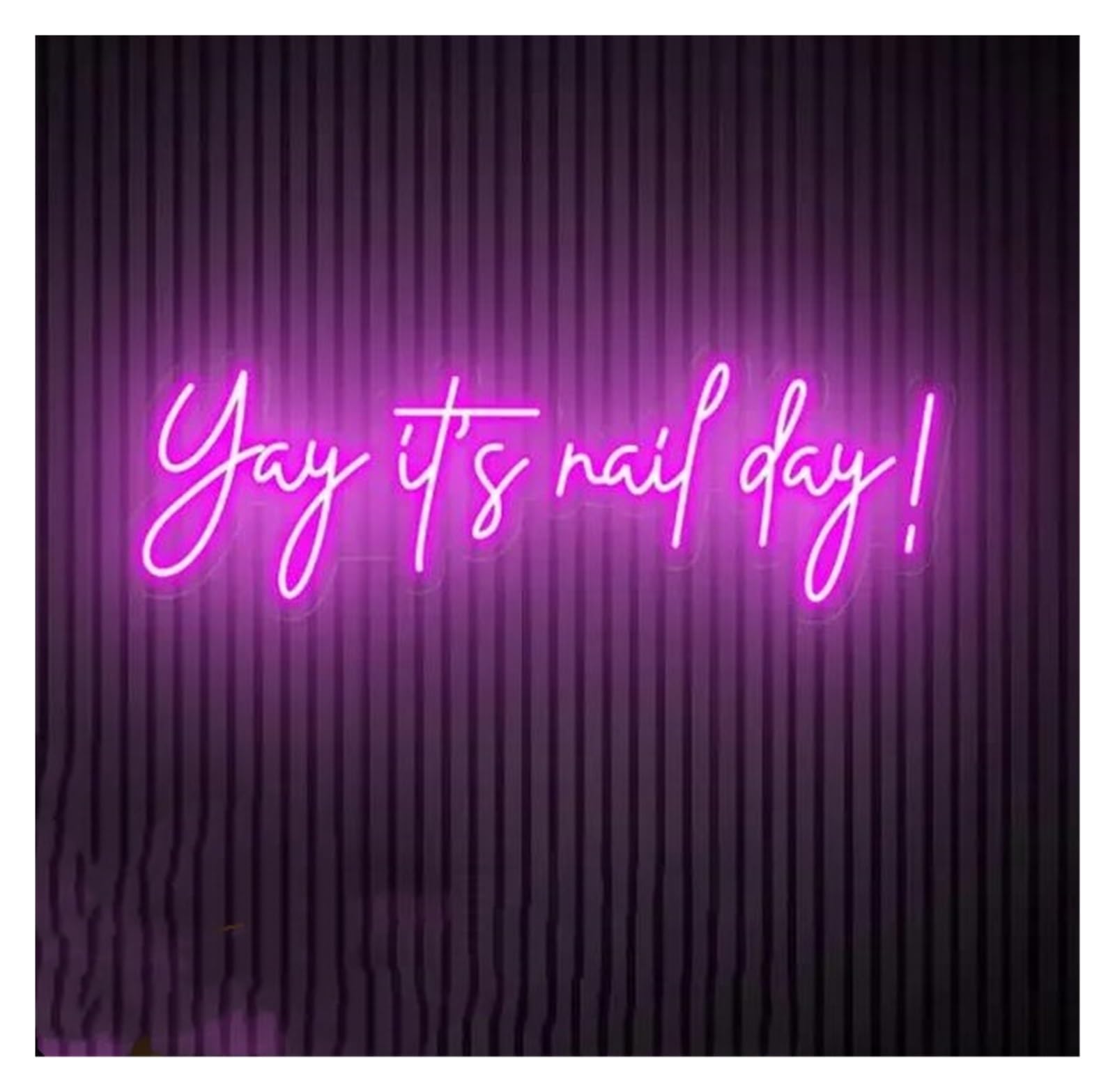 SHOUXI Sign Lamp Yay It's Nail Day Neon Sign, Salon Logo Nail Wall Art, Beauty Salon Decor, Nail Sign 50x16.9cm(Pink)