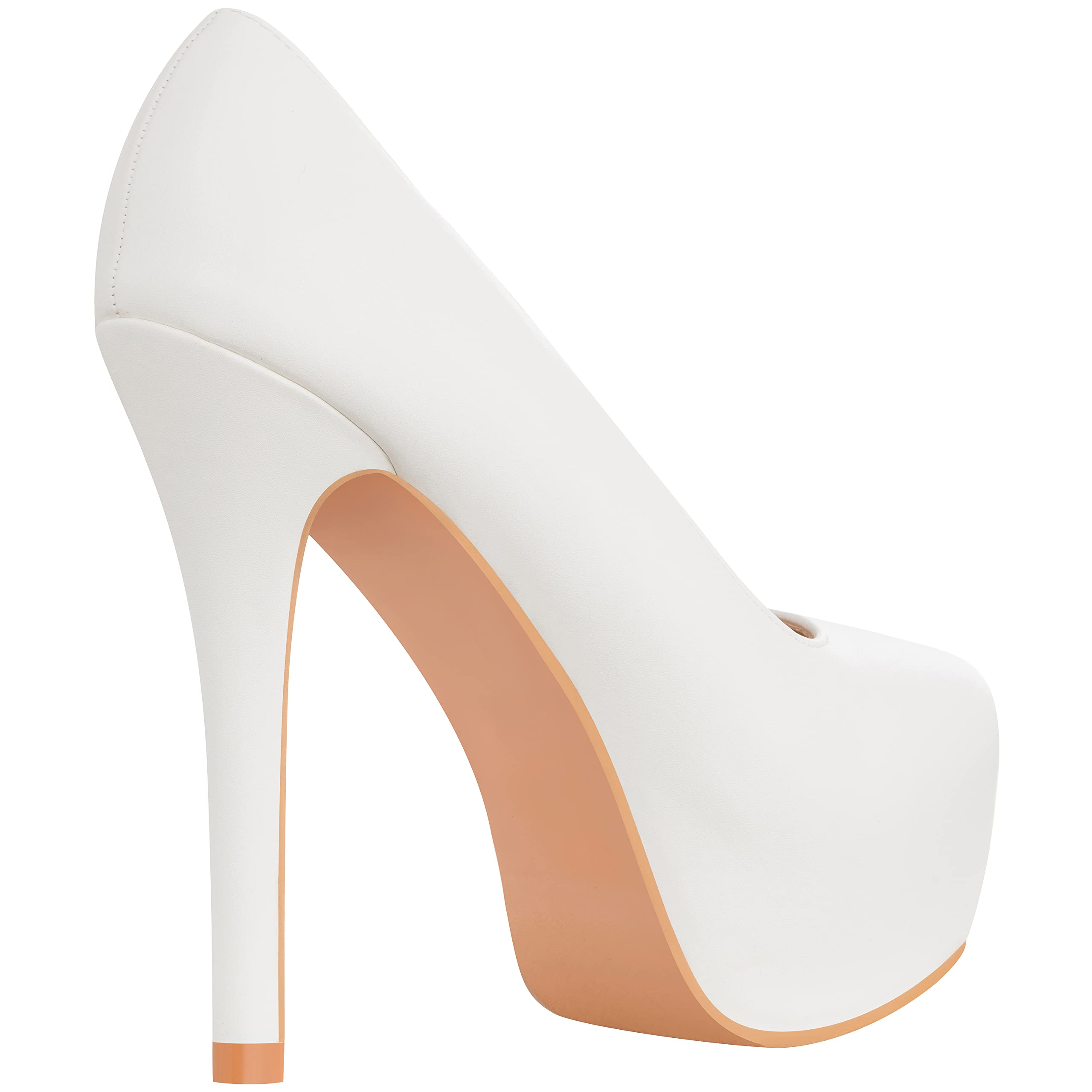 ILLUDE Women's High Heel Pump Closed Toe Platform Heels Pumps Shoes - Swan