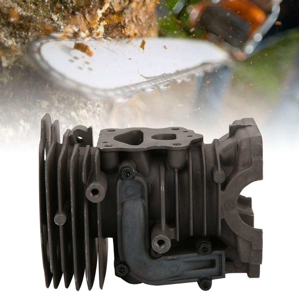 Juego de pistón de cilindro de motosierra Accesorio de hardware de precisión de alta calidad para 450 Construcción de motosierra Aluminio fundido duradero Cromado 44 mm Diámetro del pistón