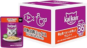 カルカン パウチ 1歳から 60g×36袋 お魚・お肉ミックス まぐろ・かつお・ささみ入り 成猫用 ウェットフード キャットフード 総合栄養食 水分補給 毎日食べることを考えたウェット 猫 kal kan 大容量 まとめ買い 新カルカン