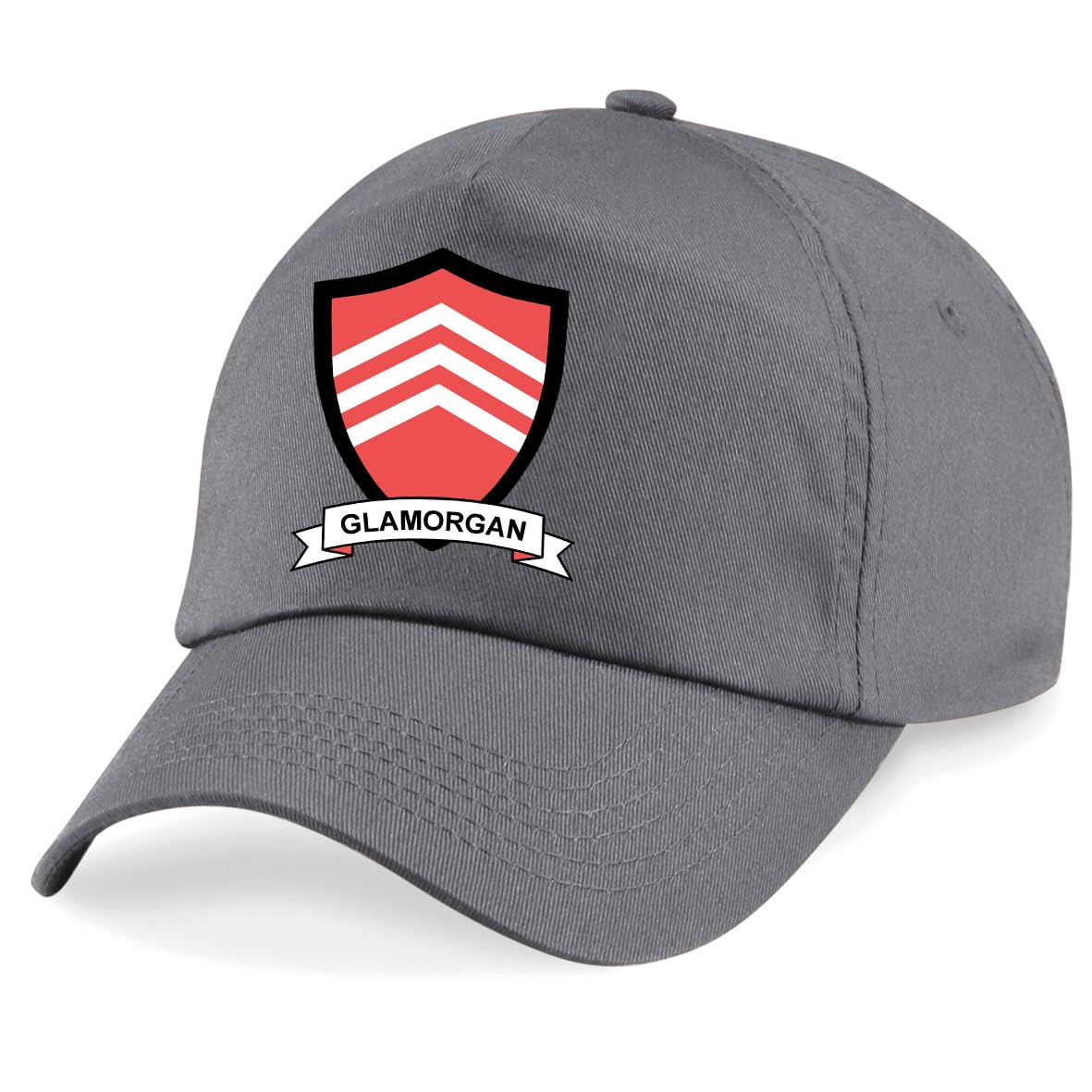 Psave Men's Grey Glamorgan County Embroidered Baseball Cap Cricket Sport Your County Embroidery (Grey)