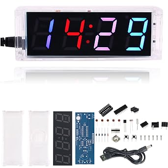 Soldering Practice Kit DIY RGB Digital Tube Adjustable Multifunctional Alarm Clock Electronics Projects Soldering Kit Welding Skills Learn Soldering Kit For DIYers 04SZ01