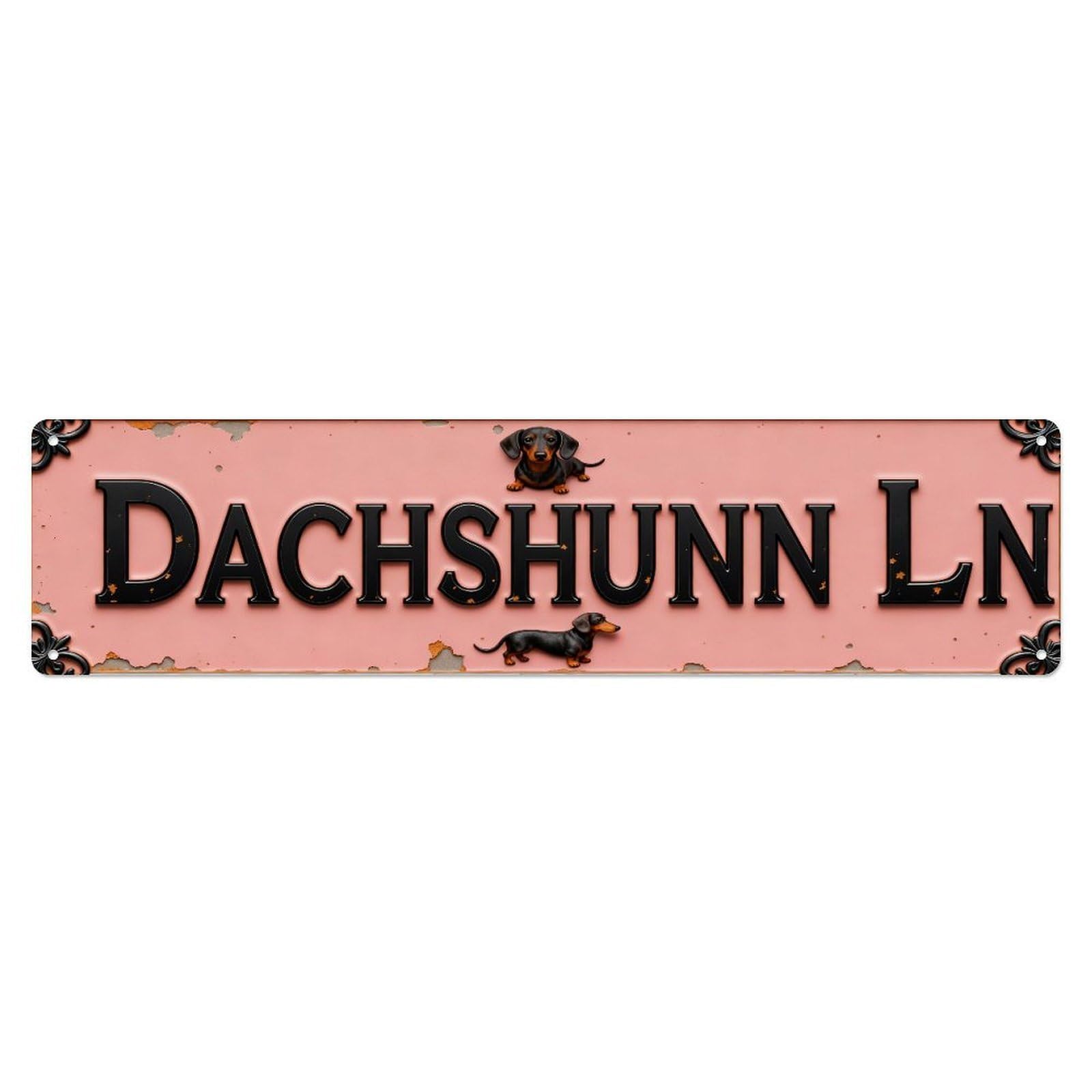 Dachshund Lane Sign Design Metal Tin Sign Plaque