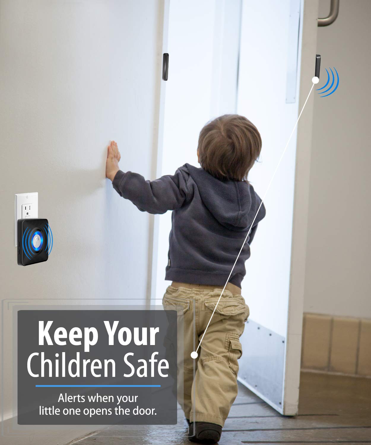 Fosmon WaveLink 51009HOM Wireless Door Open Chime (500FT, 58 Tunes, 4