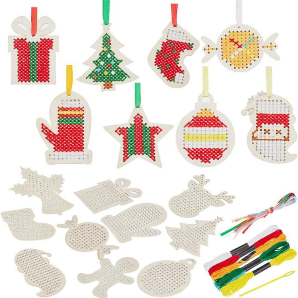 CTRLZS Wood Kits Christmas Theme Wood Chip Kit Christmas Tree Decoration Christmas Ornament