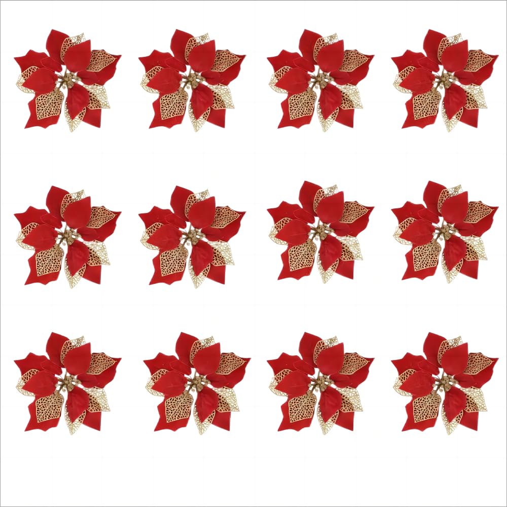 クリスマスツリー飾り 人工花 造花 クリスマス花 フラワー オーナメント 玄関 Amazon.co.jp: Blooming Paradise クリスマスツリー飾り 人工花
