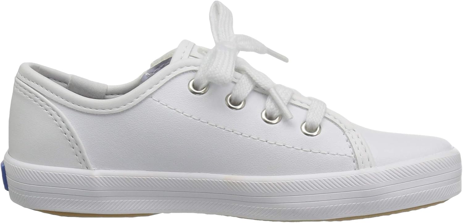 Keds Unisex-Child Kickstart Sneaker White Leather 4 Little Kid