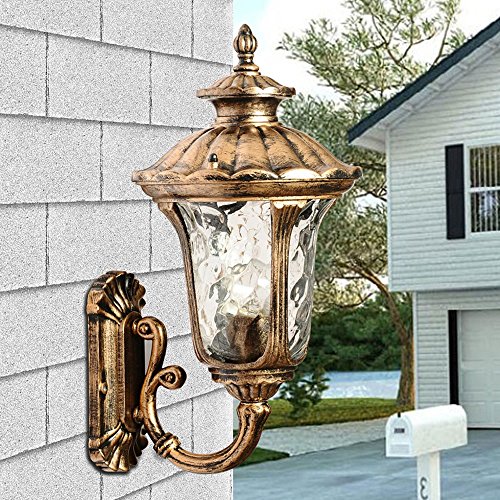 Preisvergleich Produktbild Hdmy Rural Elegante Aluminium E27 Bronze Wandleuchte Wasserdichte Retro Balkon Kreative Wandlaterne Nordic Moderne Einfache Villa Outdoor Wandleuchte Wandleuchte (Größe : S)