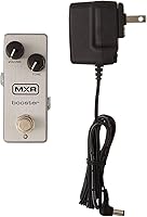 Vista 3 de MXR M293 Booster Mini Pedal de efectos de guitarra con 2 cables de conexión y paquete de púas Dunlop