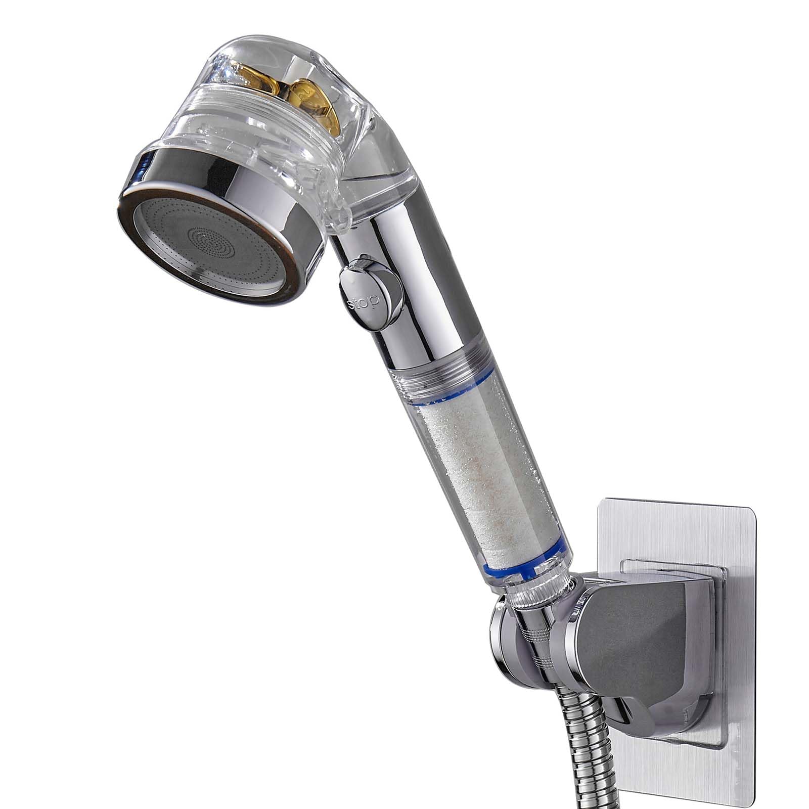 HAILM Soffione Doccia Alta Pressione con Filtro Staccabile Regolabile, Doccetta Palmare con Tubo e Staffa, Boost Water Saving 3 modalità Ampia Copertura