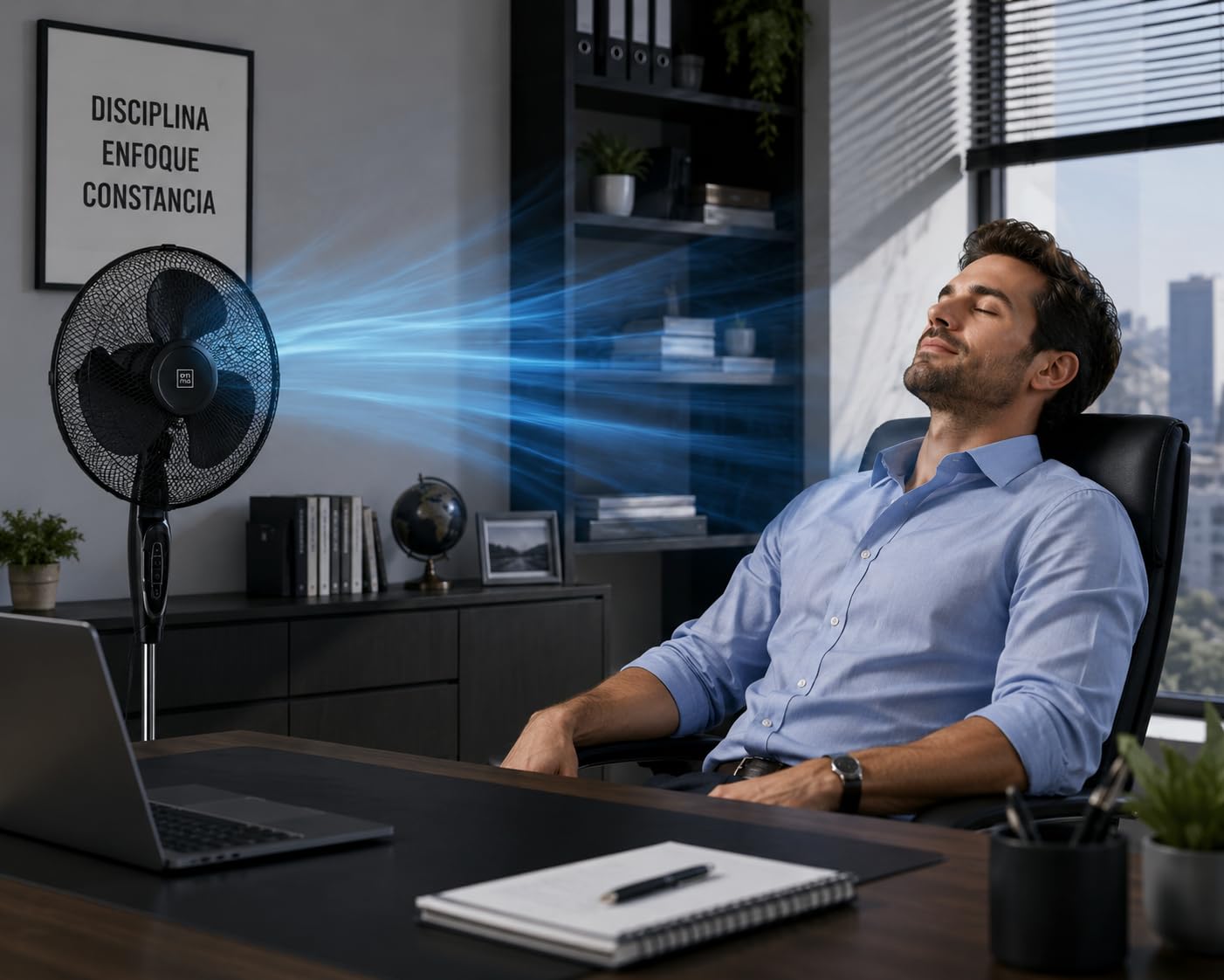 Genérico Ventilador de pie Ultra Silencioso EMMA | Envio 24h | 45 W | Bajo Consumo | Alta Potencia en 3 velocidades | Altura Modulable | 3 Aspas Duales | Pedestal - Ligero y Resistente