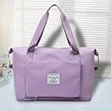 Travel Bag for Women Expandable Duffel Tote Weekender Overnight Bag Carry on Sports Gym Bag Waterproof Foldable Duffel (Purple)